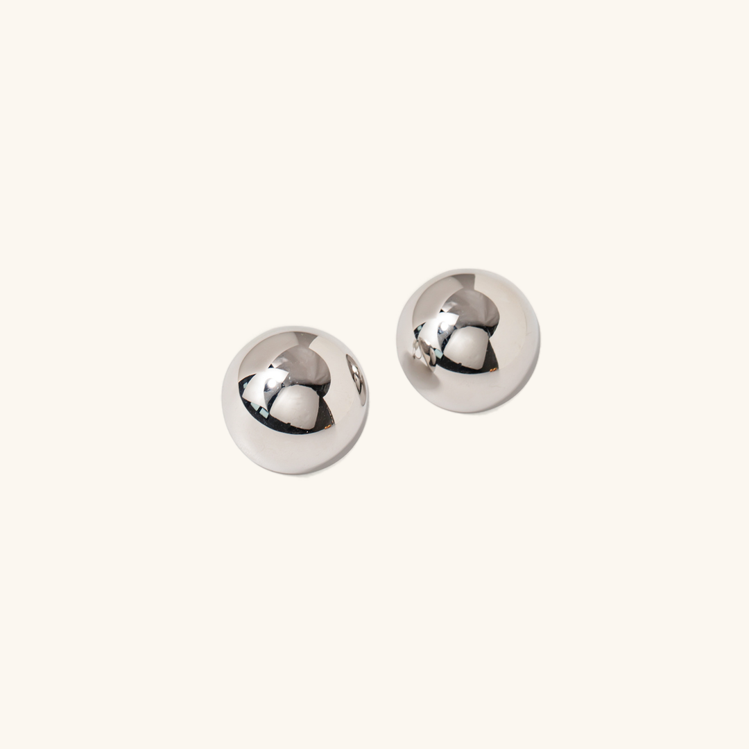 Valantomode | Heavyweight Plated Spherical Orb Earrings for Women