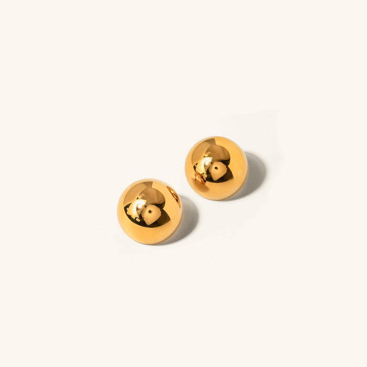 Valantomode | Heavyweight Plated Spherical Orb Earrings for Women