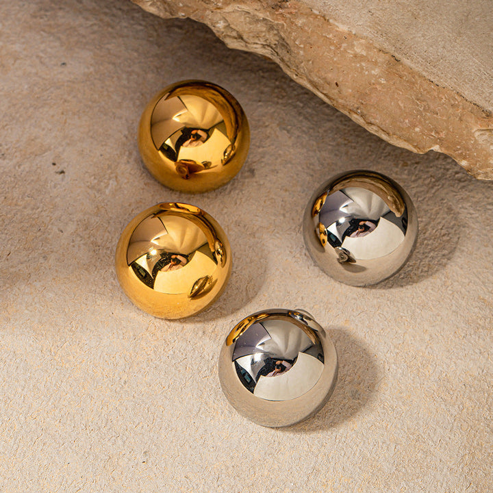 Valantomode | Heavyweight Plated Spherical Orb Earrings for Women