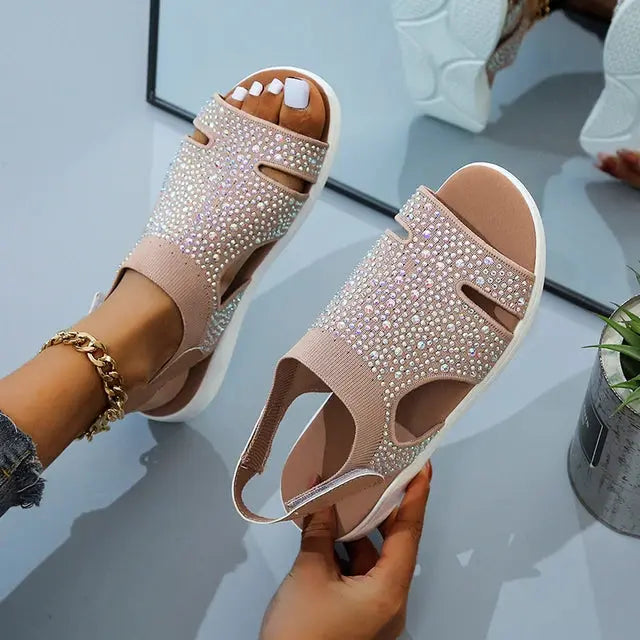 Valantomode | Women's Slippers with Crystal Embellishments