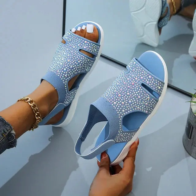 Valantomode | Women's Slippers with Crystal Embellishments