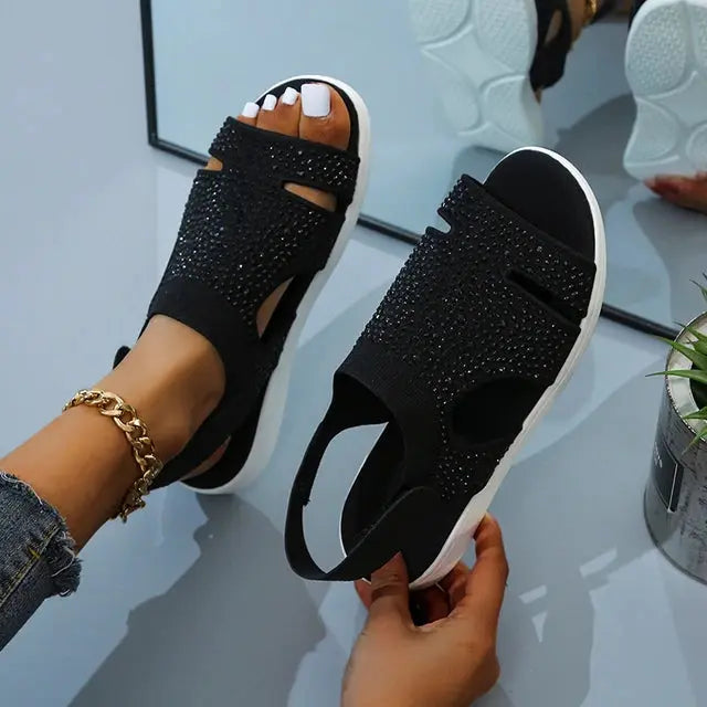 Valantomode | Women's Slippers with Crystal Embellishments