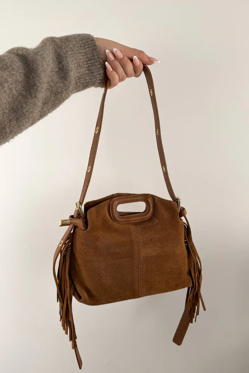 Valantomode | Velvet Cyclus Tassella – Premium Vegan Suede Adjustable Bucket Bag & Crossbody