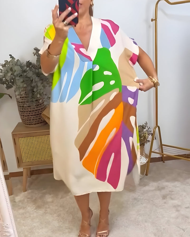 Valantomode | Dress with Abstract Print