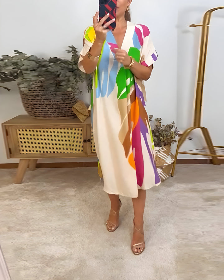 Valantomode | Dress with Abstract Print