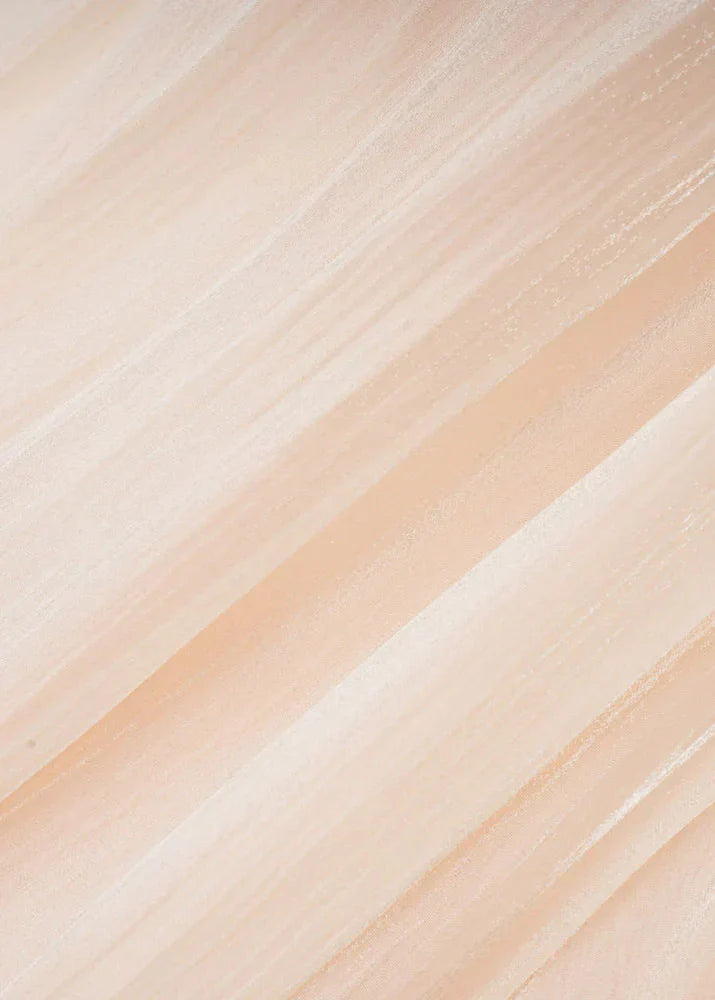 Valantomode | Chic Champagne Mini Dress with Pleats and Pearl Accents