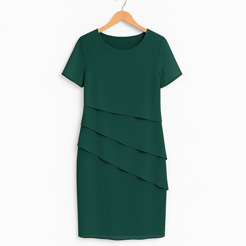Valantomode | Chic Layered Chiffon Dress for Effortless Elegance