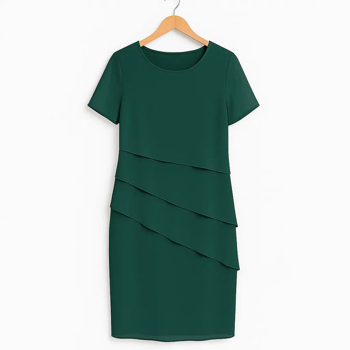 Valantomode | Chic Layered Chiffon Dress for Effortless Elegance