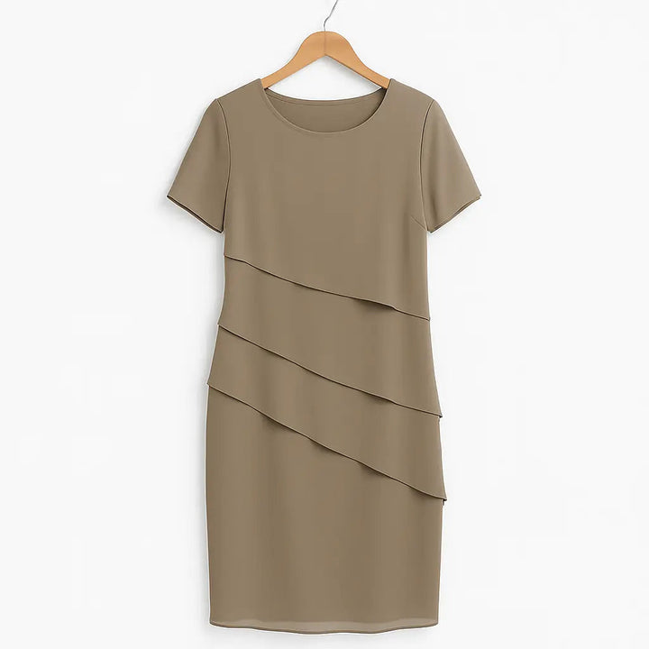 Valantomode | Chic Layered Chiffon Dress for Effortless Elegance