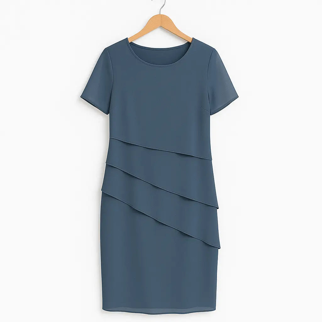 Valantomode | Chic Layered Chiffon Dress for Effortless Elegance