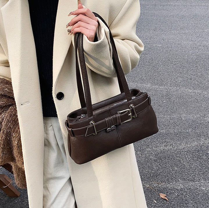 Valantomode | Aurora Buckle Archival – Premium Vegan Leather Slim 90s-Style Shoulder Bag