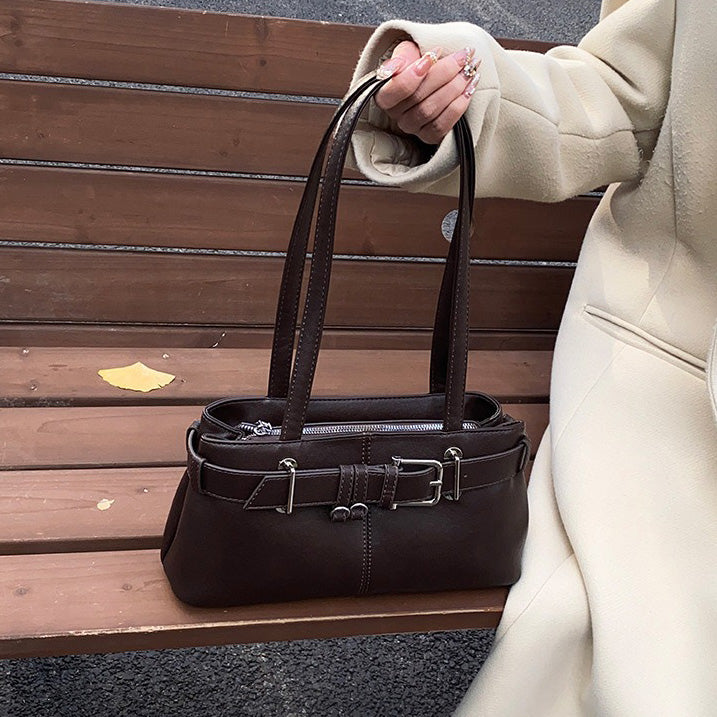 Valantomode | Aurora Buckle Archival – Premium Vegan Leather Slim 90s-Style Shoulder Bag