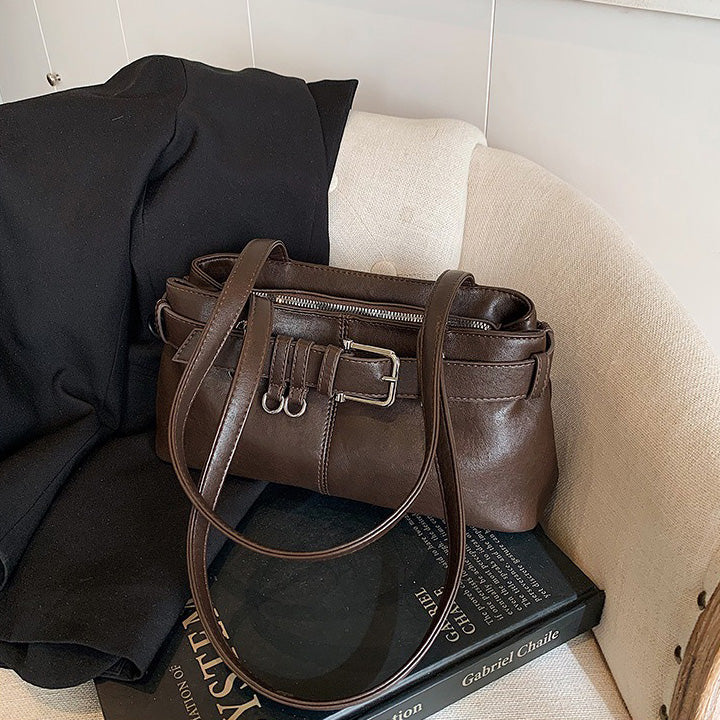 Valantomode | Aurora Buckle Archival – Premium Vegan Leather Slim 90s-Style Shoulder Bag
