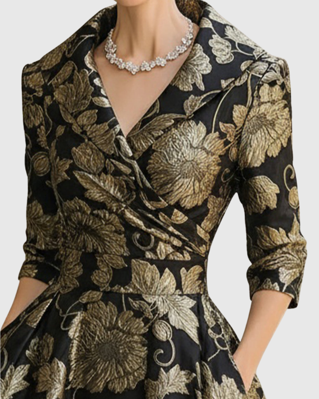 Valantomode | Beautiful Floral Embroidered Midi Dress for Everyday Wear