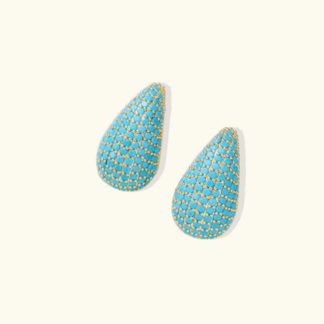 Valantomode | Plated Diamond Teardrop Earrings with Lacrimiform Architecture and Refractive Stone Assets