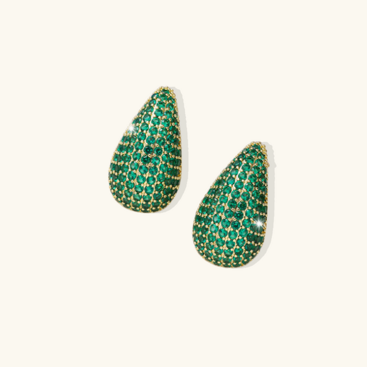 Valantomode | Plated Diamond Teardrop Earrings with Lacrimiform Architecture and Refractive Stone Assets