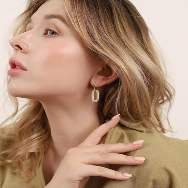 Valantomode | Gold Plated Infinity Loop Earrings for Women