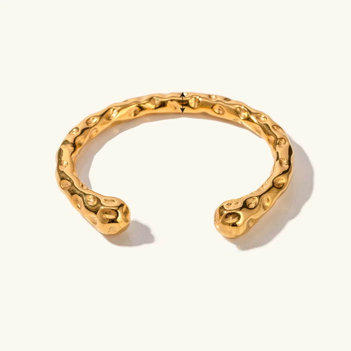 Valantomode | Gold Plated Hammered Texture Bangle for Women