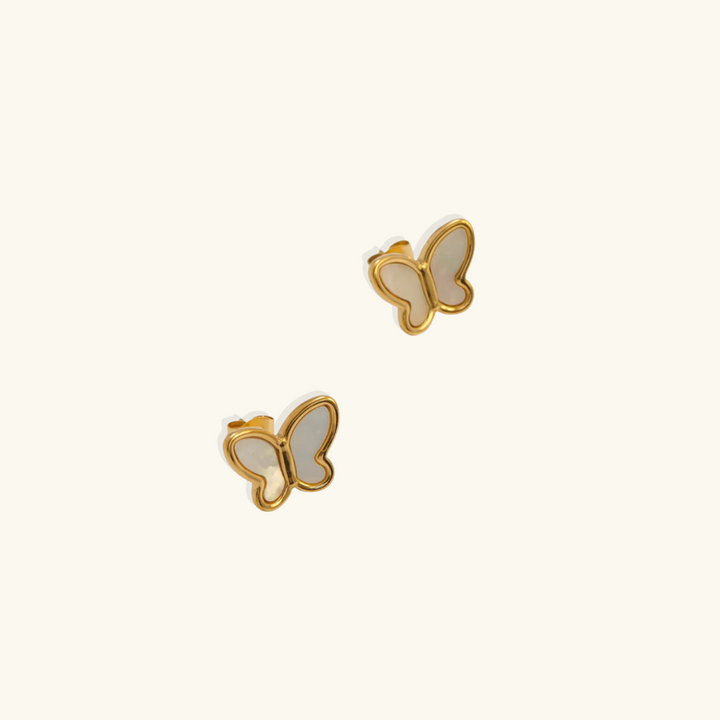 Valantomode | Plated Lepidopteran Earrings with Integrated Freshwater Pearl Assets