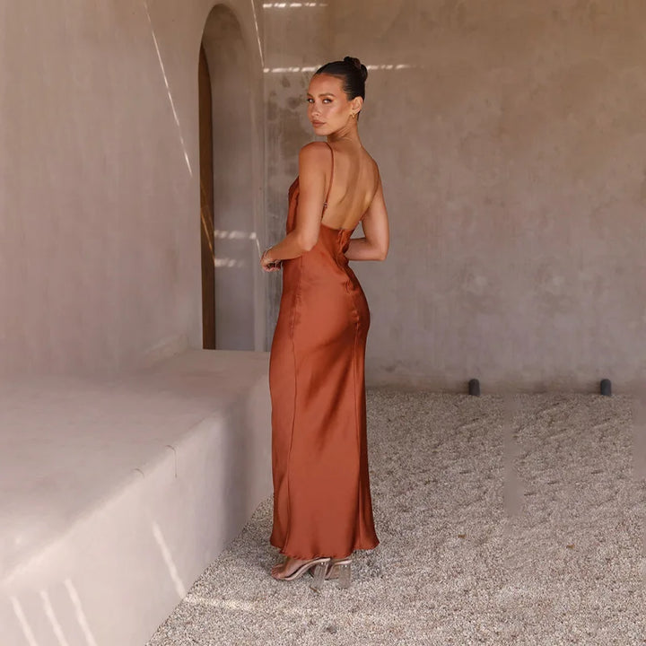 Valantomode | Chic Cowl Neck Dress for Effortless Elegance