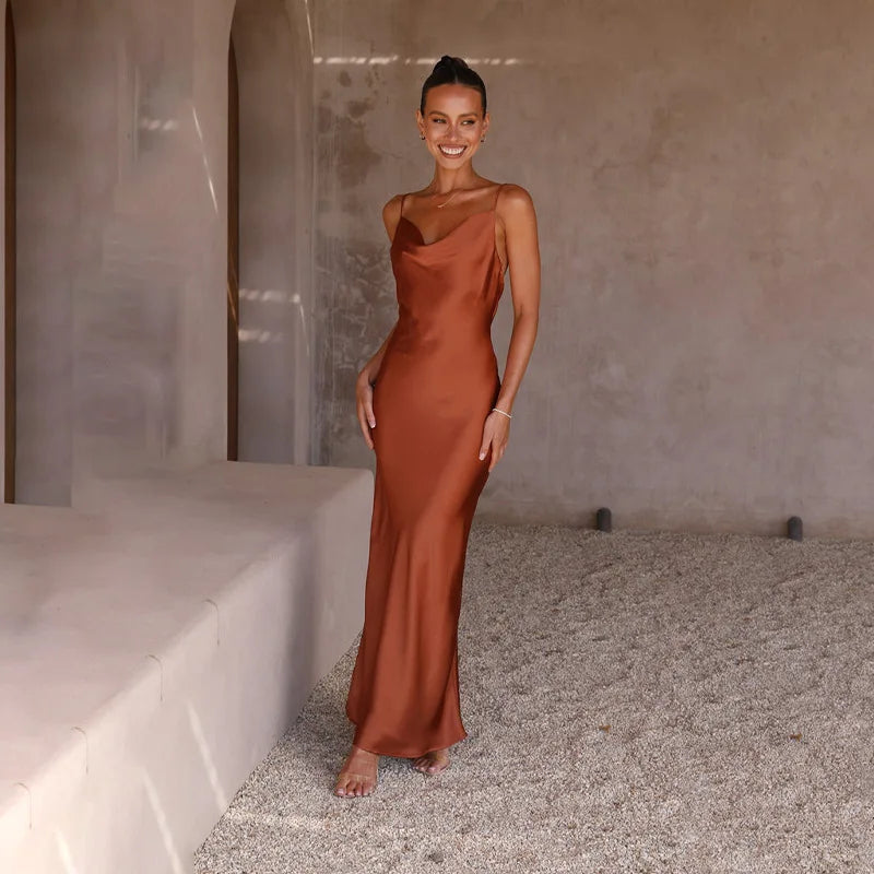 Valantomode | Chic Cowl Neck Dress for Effortless Elegance