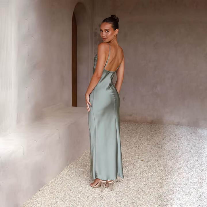 Valantomode | Chic Cowl Neck Dress for Effortless Elegance