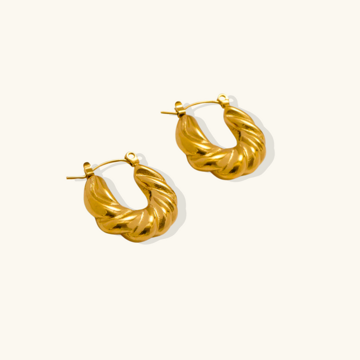 Valantomode | Lightweight Plated Twisted Helical Earrings for Women
