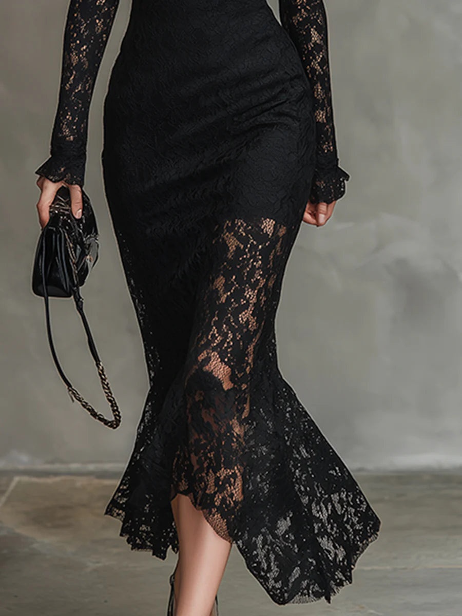 Valantomode | Chic Fishtail Maxi Dress with Comfortable Stretch Edges