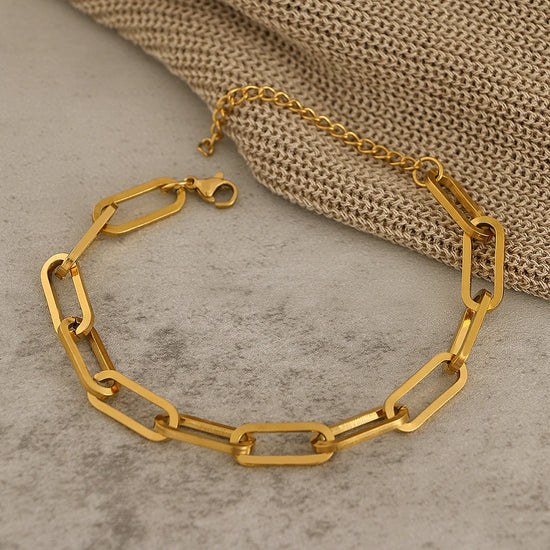 Valantomode | Plated Interlinked Bold Chain Bracelet for Women