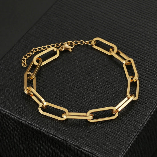 Valantomode | Plated Interlinked Bold Chain Bracelet for Women