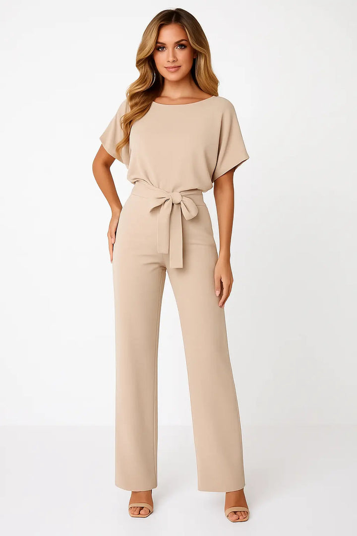 Valantomode | Stylish Tie-Belt Jumpsuit Dress for Women This Season