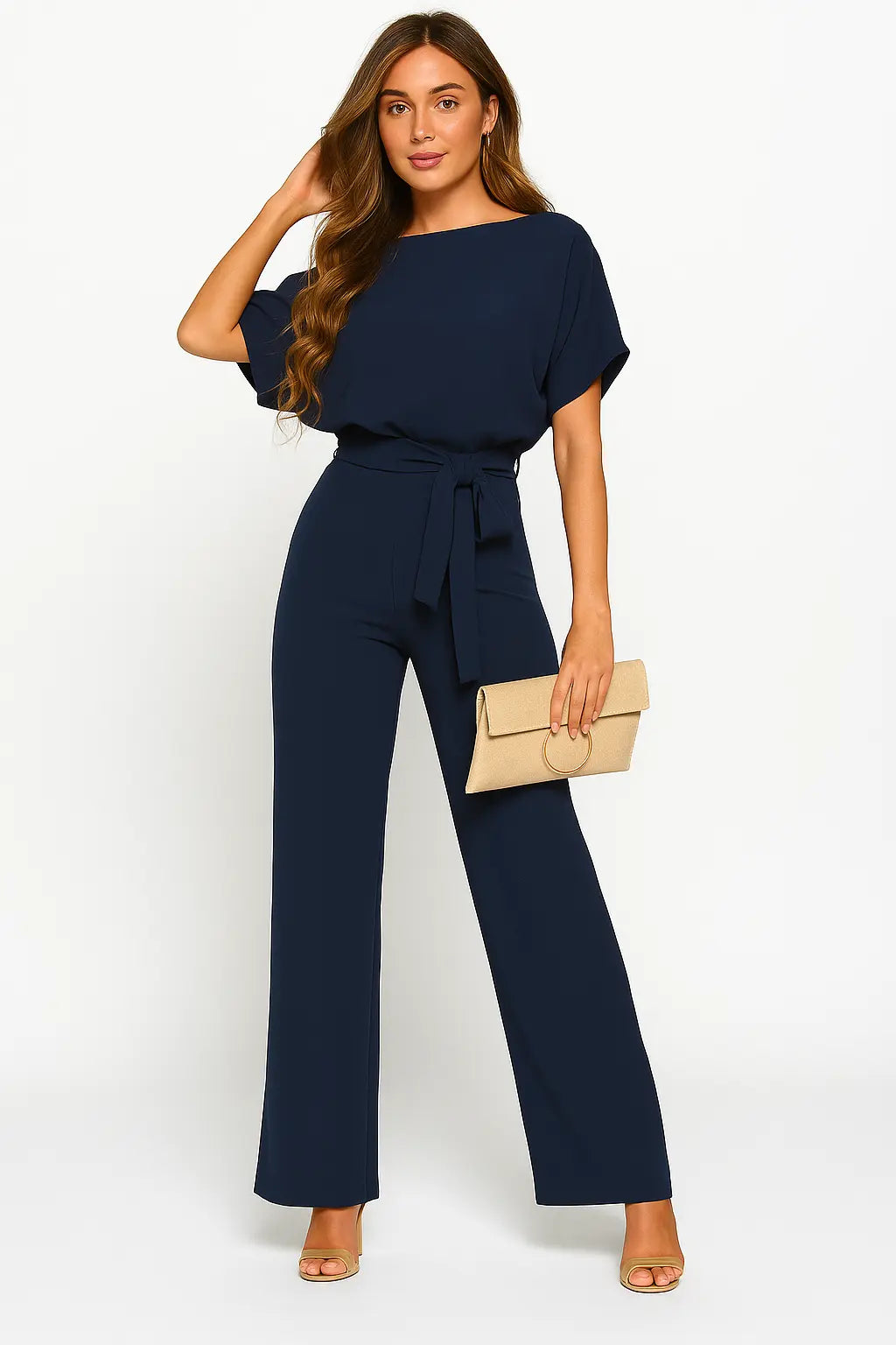 Valantomode | Stylish Tie-Belt Jumpsuit Dress for Women This Season