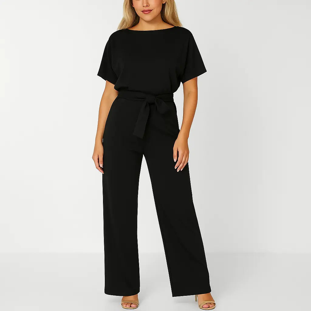 Valantomode | Stylish Tie-Belt Jumpsuit Dress for Women This Season