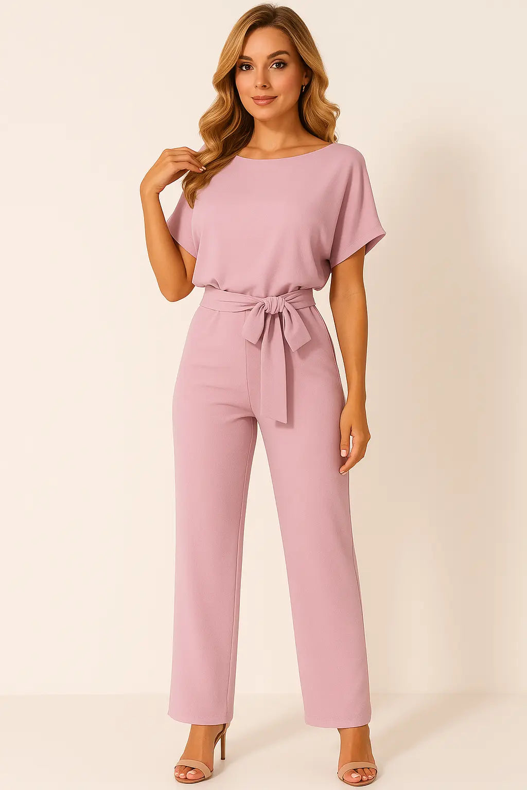 Valantomode | Stylish Tie-Belt Jumpsuit Dress for Women This Season