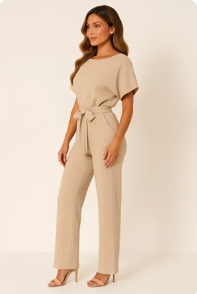 Valantomode | Stylish Tie-Belt Jumpsuit Dress for Women This Season