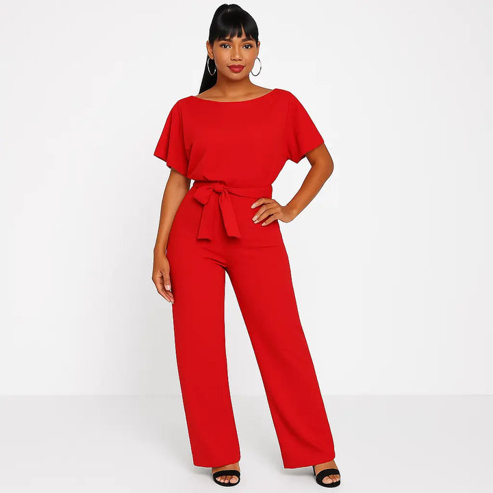Valantomode | Stylish Tie-Belt Jumpsuit Dress for Women This Season