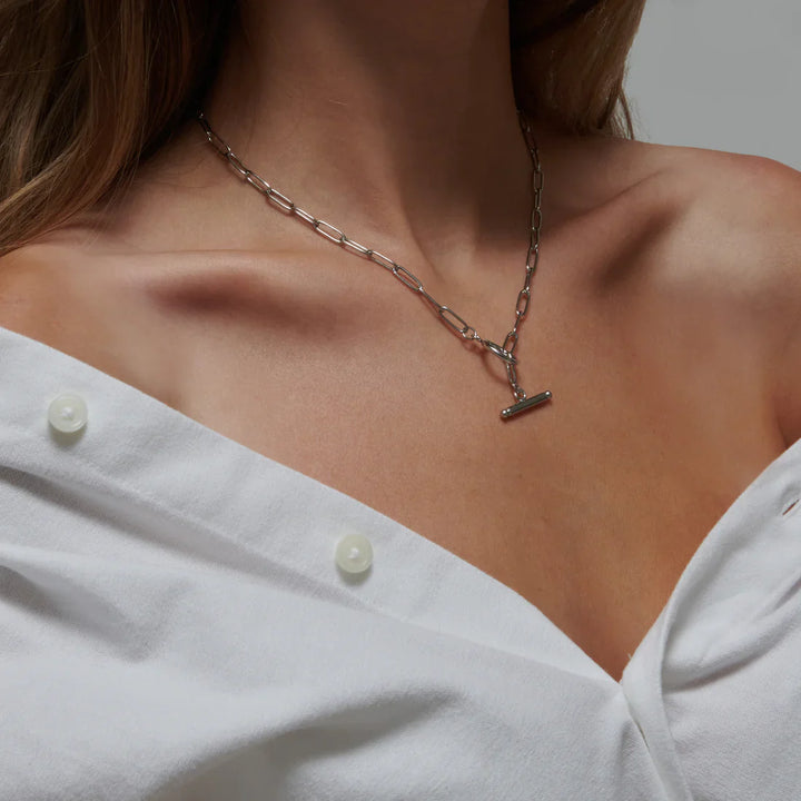 Valantomode | Gold Plated Paperclip Necklace for Women