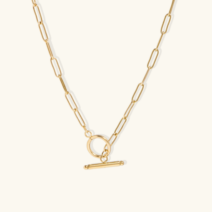 Valantomode | Gold Plated Paperclip Necklace for Women