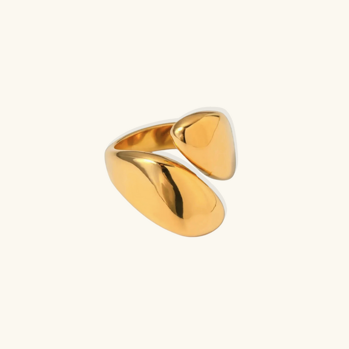 Valantomode | Plated Organic Fluid Open-Ended Ring for Women