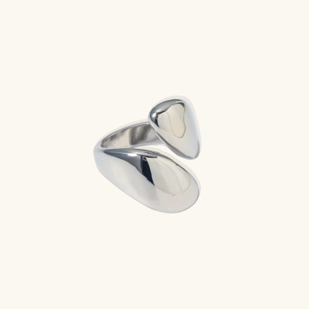 Valantomode | Plated Organic Fluid Open-Ended Ring for Women