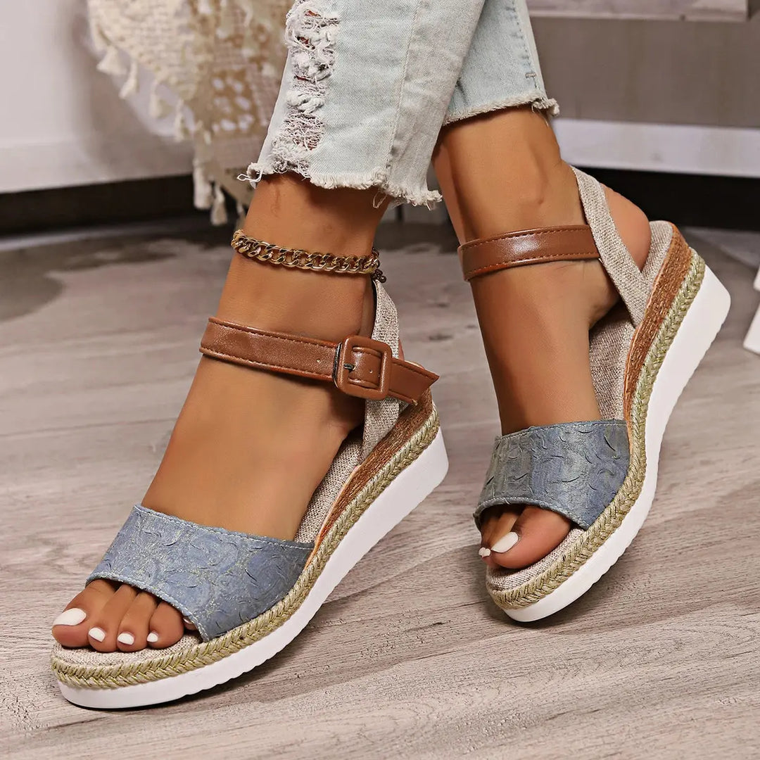 Valantomode | Women's Espadrille Wedges - Stylish Open Toe Sandals