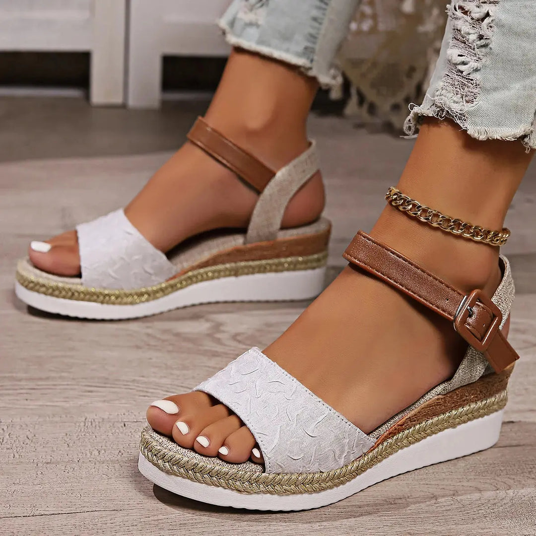 Valantomode | Women's Espadrille Wedges - Stylish Open Toe Sandals
