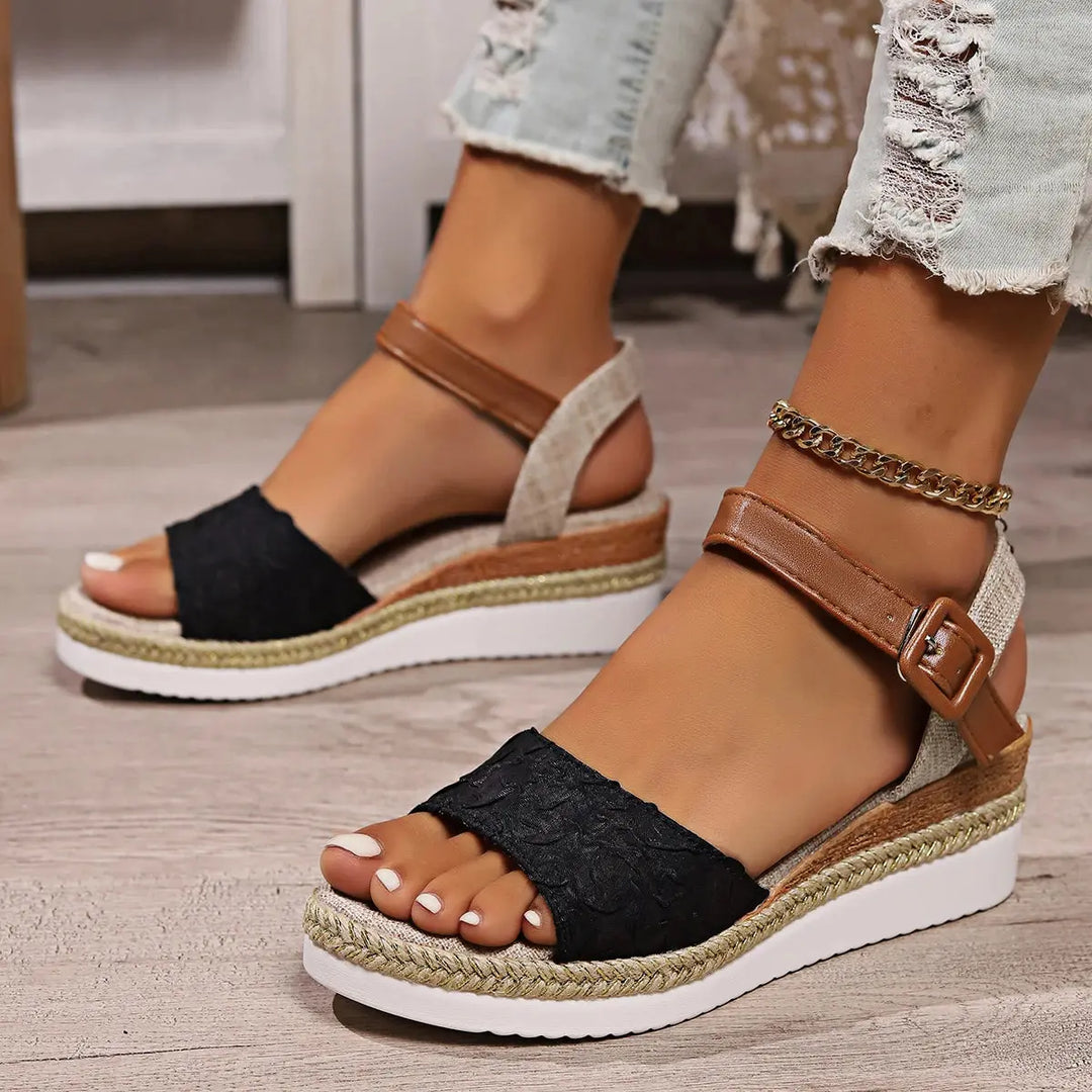 Valantomode | Women's Espadrille Wedges - Stylish Open Toe Sandals