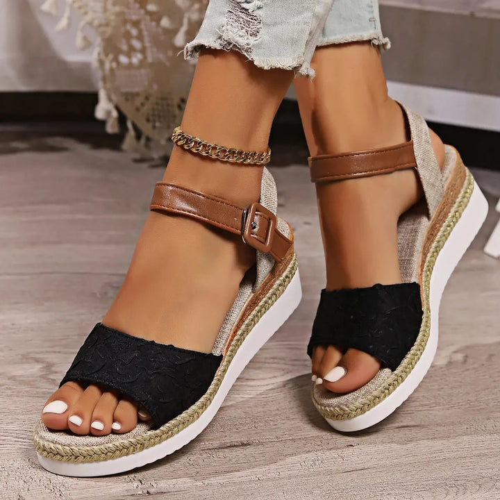 Valantomode | Women's Espadrille Wedges - Stylish Open Toe Sandals