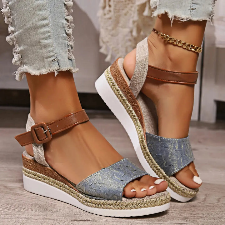 Valantomode | Women's Espadrille Wedges - Stylish Open Toe Sandals