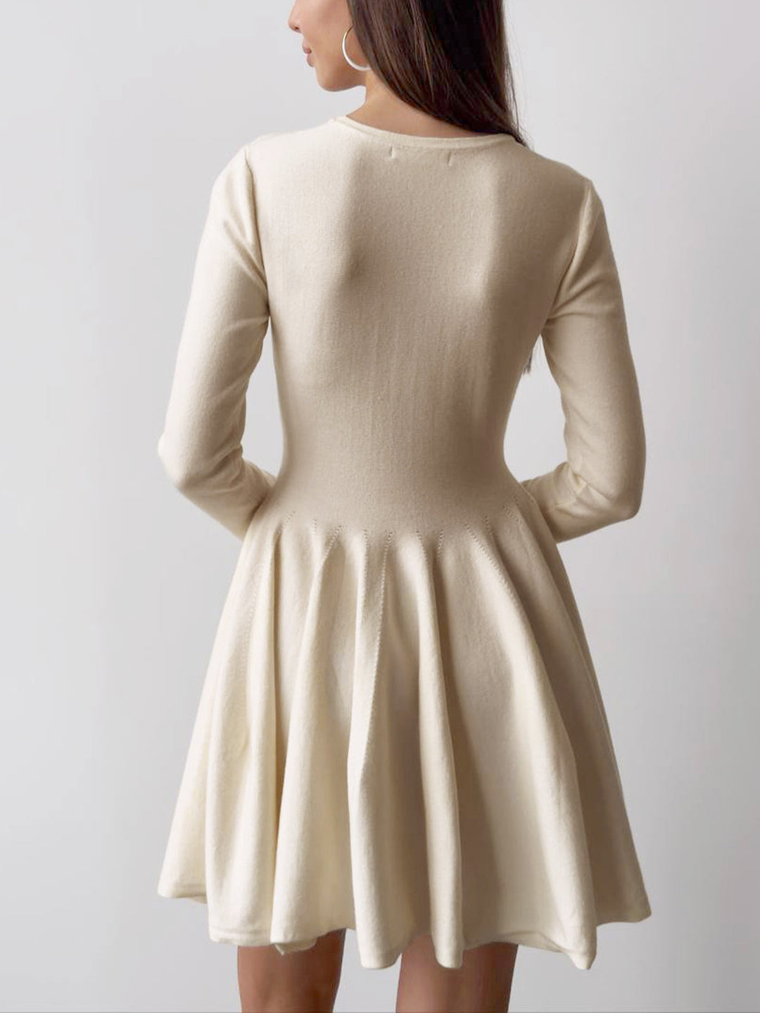 Valantomode | Stylish Fit and Flare Dress with Long Sleeves for Women