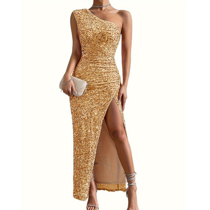 Valantomode | Chic One-Shoulder Evening Dress for Elegant Nights
