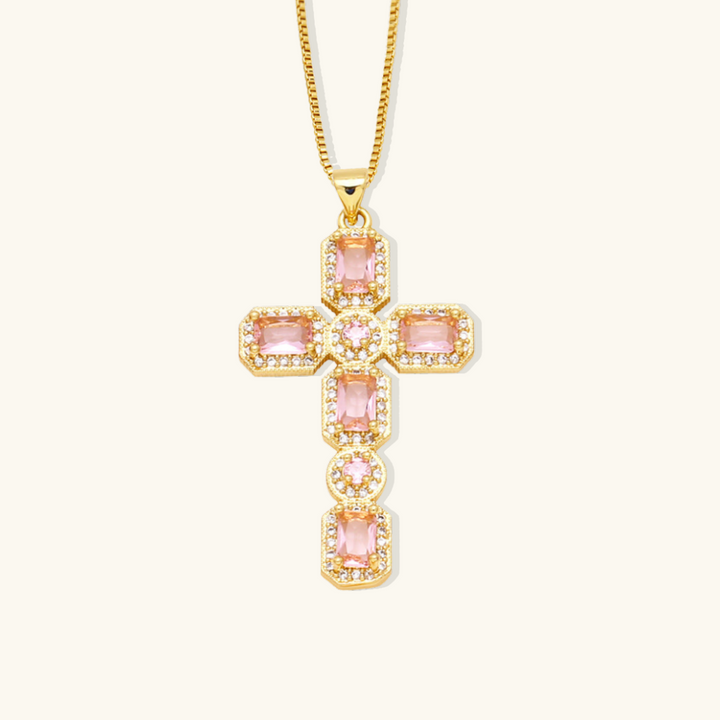 Valantomode | Plated Cruciform Pendant Necklace with High-Refractive Cubic Zirconia Assets