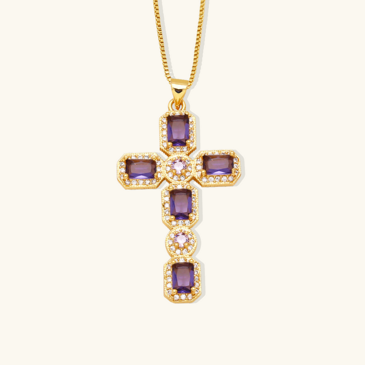 Valantomode | Plated Cruciform Pendant Necklace with High-Refractive Cubic Zirconia Assets