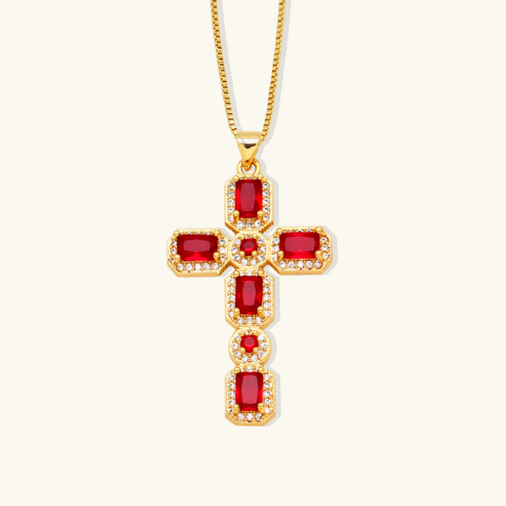 Valantomode | Plated Cruciform Pendant Necklace with High-Refractive Cubic Zirconia Assets